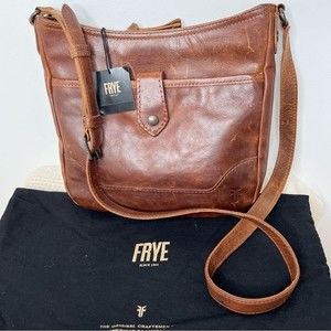 Frye Tan Leather Crossbody Bag with Adjustable Strap